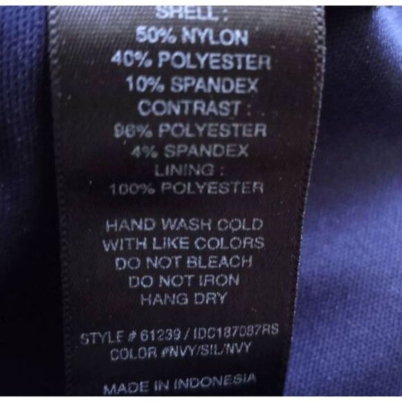 EN FOCUS NAVY AND SILVER LACE PEPLUM DRESS SZ.4 EUC. - Picture 7 of 7